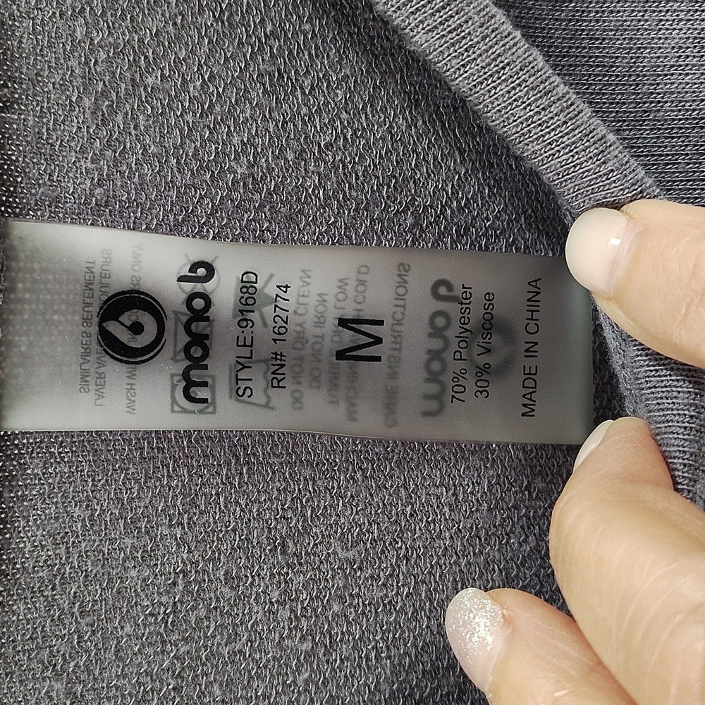 Mono B Pullover Size Medium High Split Side Purpl… - image 4